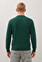 Men's Striped Long Loose Zippered Green Knit Sweater - 5