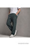Men's Elastic Waist Loose Leg Khaki Linen Trousers - 4