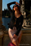 Women's Lace-Up Comfort Black Corset Blouse - 2