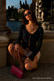 Women's Lace-Up Comfort Black Corset Blouse - 3