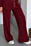 Oversize Zippered Lace-Up Waist Modal Women's Suit 3184 Claret Red - Special Series - 6