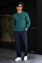 Men's Premium Knitwear Striped Green Winter Sweater