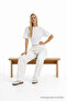 Women's Casual Summer Trend Loose White Linen Trousers - 5
