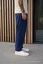 Men's Premium Jogger Relax Fit Navy Blue Linen Trousers - 2