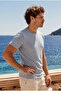 Men's Soft Comfort Fit Loose Anthracite Cotton T-Shirt - 5