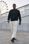 Men's Regular Fit Printed Crew Neck Black Sweatshirt - 2