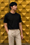 Men's Relaxed Casual Black Stretchy T-Shirt - 6