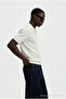 Men's Textured 100% Cotton Cream Polo Neck t Shirt - 4