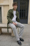 Men's Casual Comfortable Gray Cargo Linen Trousers - 5