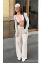 Women's Summer Jogger Ecru Ayrobin Linen Trousers - 4