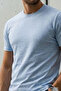Men's Premium Viscose Baby Blue Loose T-Shirt - 5