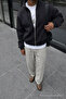 Men's Summer Regular Loose-Leg Stone Linen Trousers