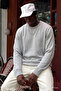 Men's Crew Neck Long Gray Knit Sweater - 5