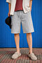 Men's Premium Loose Cargo Pocket Stone Linen Shorts