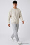 Men's Basic Long Loose Cream Knit Sweater - 2