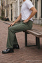 Men's Daily Basic Cotton Khaki Fabric Trousers - 4
