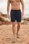 Men's Trendy Summer Navy Blue Swim Shorts with Elastic Waist - 3