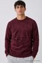 Men's Basic Long Loose Burgundy Knit Sweater - 2