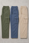 Men's 3-Piece Cargo Linen Trousers with Elastic Waist