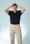 Men's Straight Fit Black V-Neck T-Shirt - 2