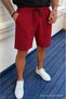 Men's Stylish Elastic Waist Loose Basic Red Shorts with Pockets