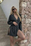 Women's Soft Cotton Piece Belted Smoked Kimono - 3