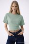 Women's Bat Sleeve Basic Tight 5-Piece Crop Blouse - 4