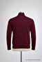 Men's Half Zipper Burgundy Knit Sweater - 3