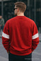 Men's Winter Printed Oversized Red Sweatshirt - 5