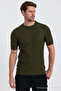 Khaki Crew Neck Knitwear Men's T-Shirt - 2