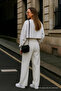 Women's Wide Leg Loose White Palazzo Pants - 3