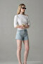 Women's Short Sleeve Cotton Tight White T-Shirt - 2