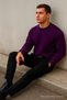 Erkek Relax Fit Kışlık Mor Basic Kazak - 7