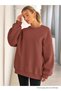 Women's Crew Neck Basic Oversize Sweatshirt Dried Rose - 5