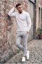 Men's Half Pat Winter Knitwear White Sweater - 4