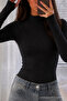 Women's Cotton Black Blouse with Waistband - 5