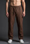 Men's Relaxed Wide-Leg Brown Linen Trousers