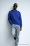 Men's Embroidered Bright Blue Sweatshirt - 3