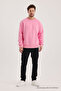 Pink Crew Neck Oversize Ribbed Basic Men's Sweatshirt - 8