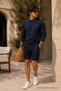 Knitted Long Sleeve Navy Blue Men's Sweatshirt - 5
