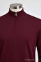 Men's Half Zipper Burgundy Knit Sweater - 6