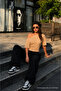 Women's Daily Casual Tight Beige Crop Blouse - 3