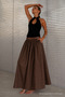 Women's Premium High Waist Elastic Brown Skirt - 5