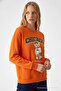 Women's Chiacago Bear Print Orange Sweatshirt - 2