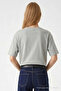 Women's Crew Neck Gray Oversized T-Shirt - 5