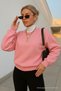 Women's Basic Oversize Winter Pink Sweatshirt - 3