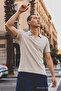 Men's Polo Collar Short Sleeve Summer Gray T-Shirt - 4