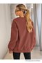Women's Crew Neck Basic Oversize Sweatshirt Dried Rose - 6