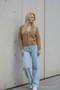 Women's Transitional V-Neck Caramel Knitwear Sweater - 6