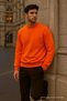 Herren Oversize Winterpullover in Orange - 6